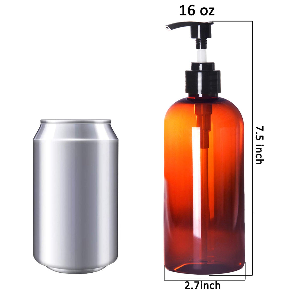 Youngever 5 Pack Plastic Pump Bottles 16 Ounce, Refillable Plastic Pump Bottles