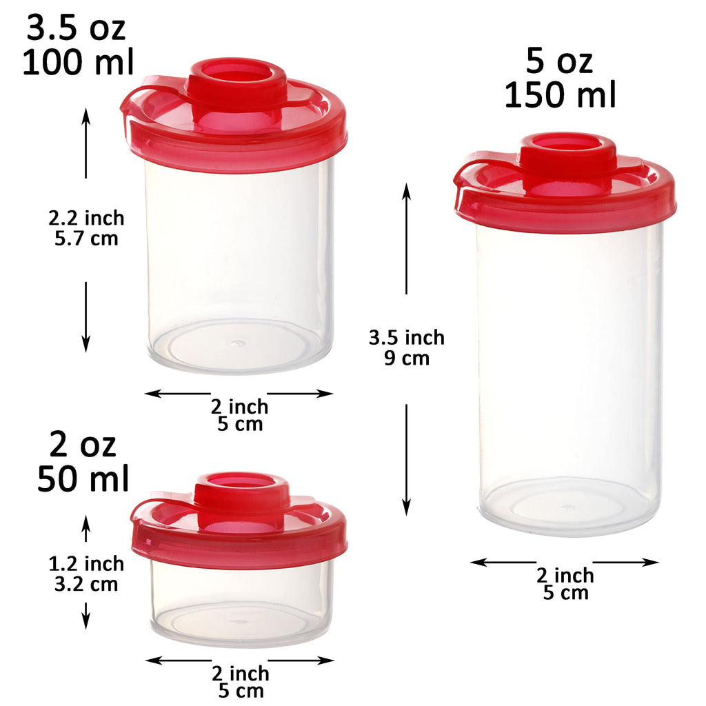 Youngever 3 Pack Plastic Salt and Pepper Shakers, Clear Salt and Pepper Containers with Lid, Plastic Spice Jar, Spice Dispenser