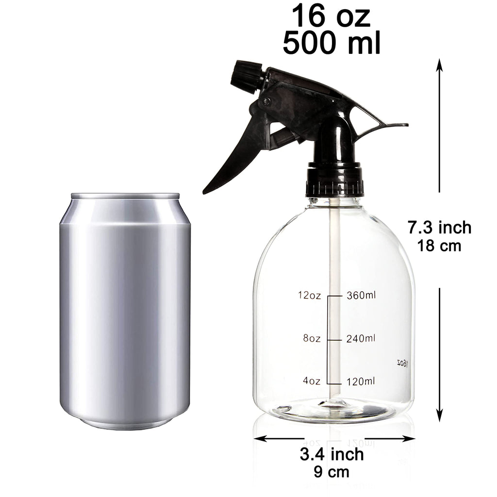 Youngever 6 Pack Empty Plastic Spray Bottles, Spray Bottles for Hair and Cleaning Solutions, 6 Pack 16 Ounce Bottles