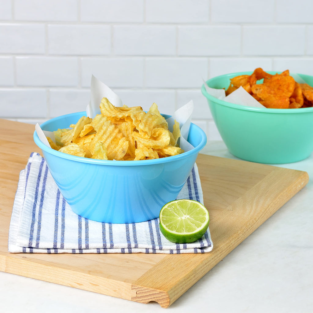 Youngever 50 Ounce Plastic Bowls, Large Cereal Bowls, Large Soup Bowls, Microwave Safe, Dishwasher Safe, Set of 9