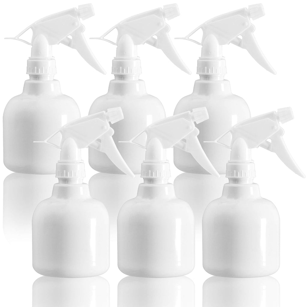 Youngever 6 Pack Empty Plastic Spray Bottles, White Spray Bottles for Hair and Cleaning Solutions