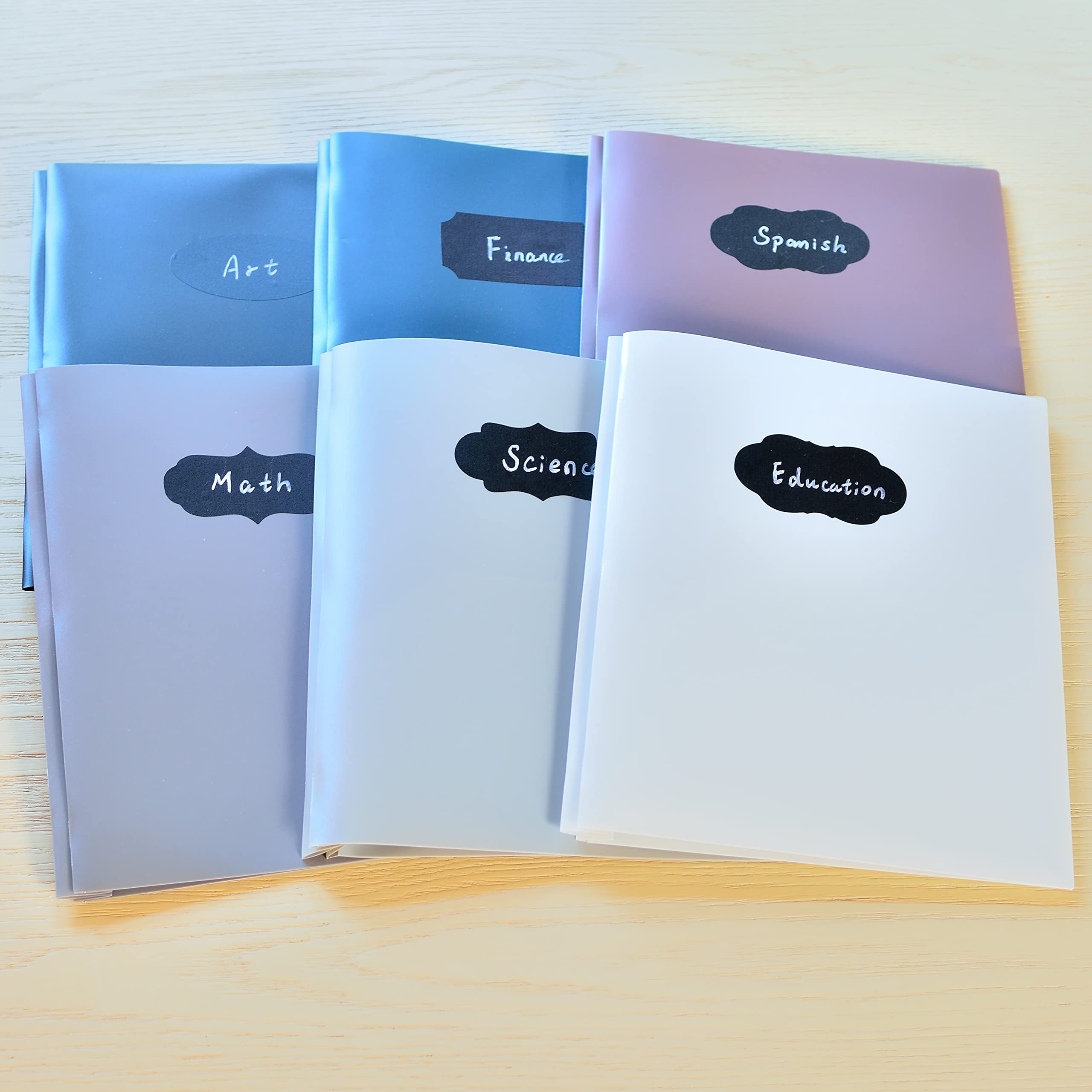 Youngever 6 Pack Heavy Duty Plastic Two Pocket Folders with 3 Prongs, Metal Prongs Fastener, Heavy Duty Plastic 2 Pocket Folder, in 6 Urban Colors