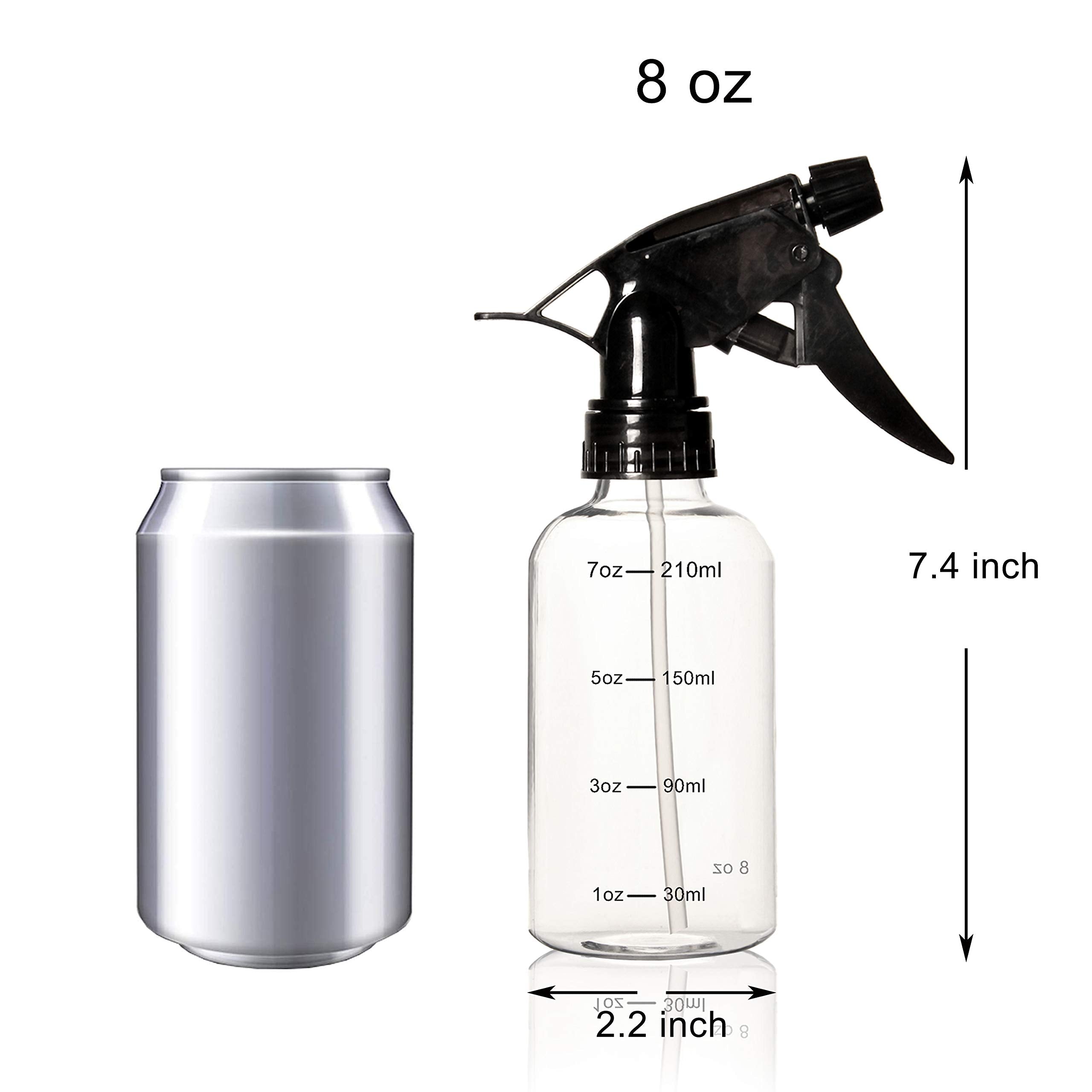 Youngever 6 Pack Empty Plastic Spray Bottles, Spray Bottles for Hair and Cleaning Solutions