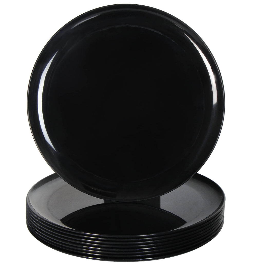 Youngever 10 Inch Plastic Plates, Large Plates, Dinner Plates, Set of 9