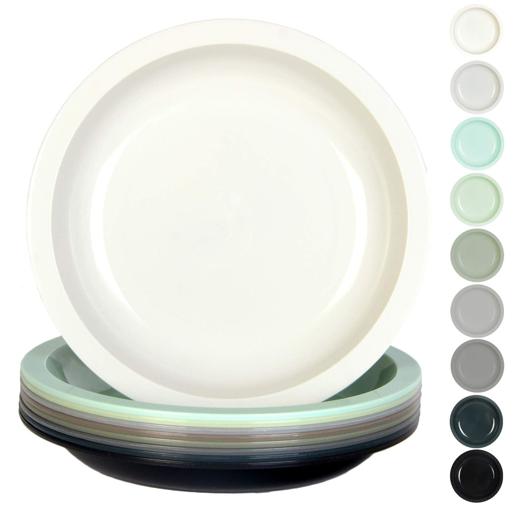 Youngever 9 Pack 20cm Small Plastic Plates, Kids Plates, Re-usable Toddler Plates, Snack Plates, Microwave Safe, Dishwasher Safe, Set of 9