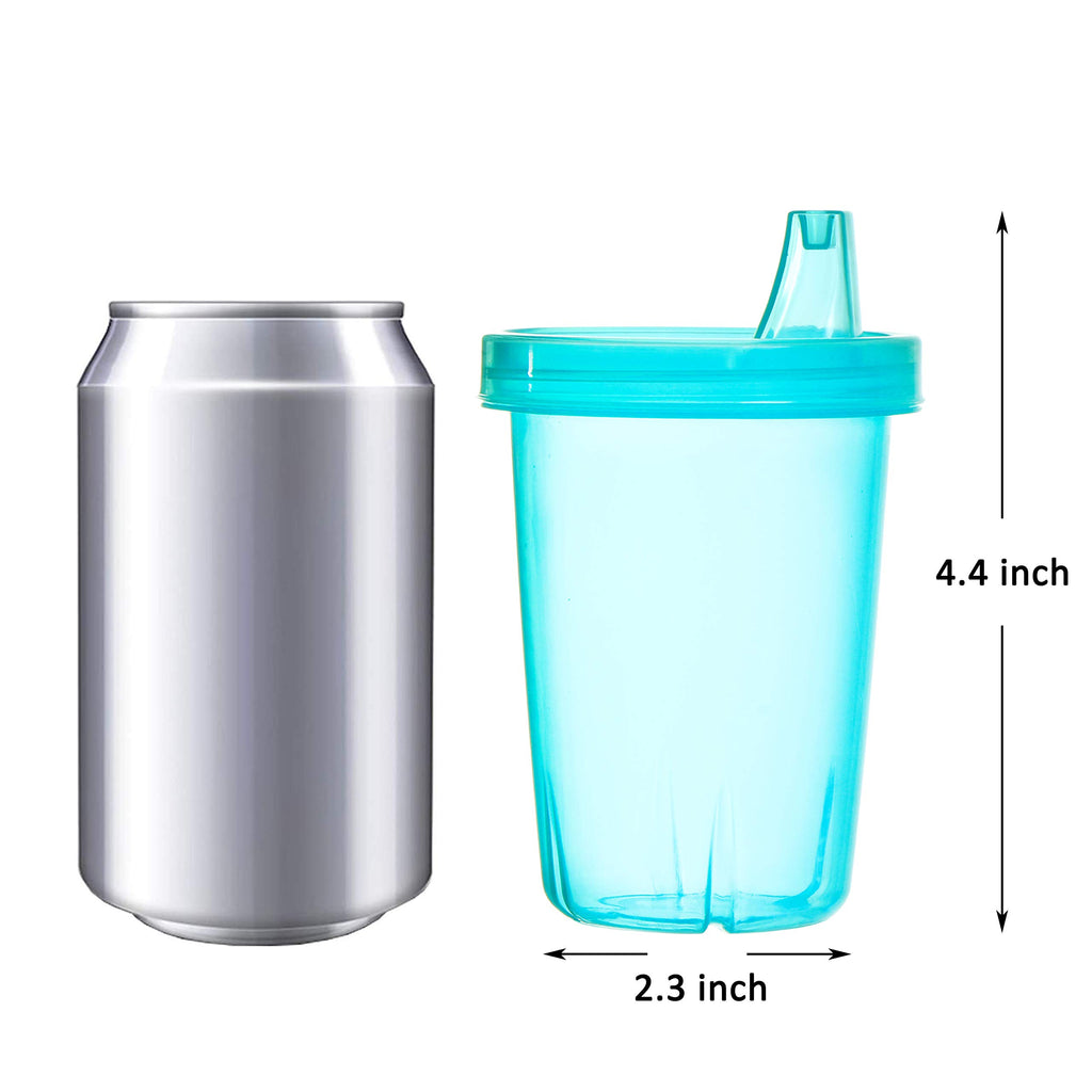 Youngever 7 Pack Kids Sippy Cups, 7 Coastal Colors, 10 oz Plastic Sippy Cups for Infant, Toddler, Kids