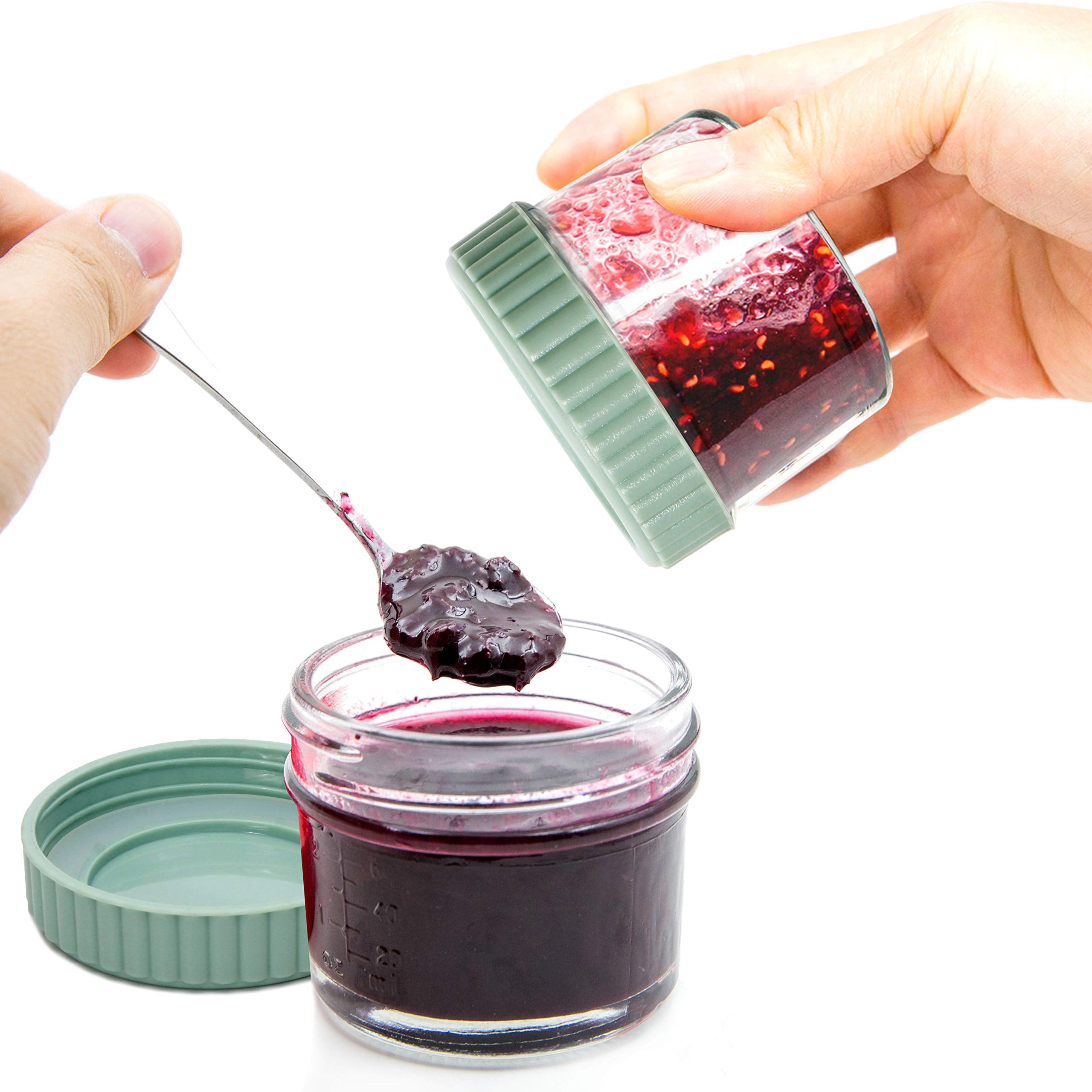 Youngever Glass Baby Food Storage - 4 Ounce Stackable Baby Food Containers with Airtight Lids, 8 Urban Colors (8 Sets)