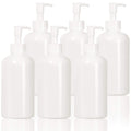 Youngever 6 Pack Plastic Pump Bottles 12 Ounce, Refillable Plastic Pump Bottles with Travel Lock