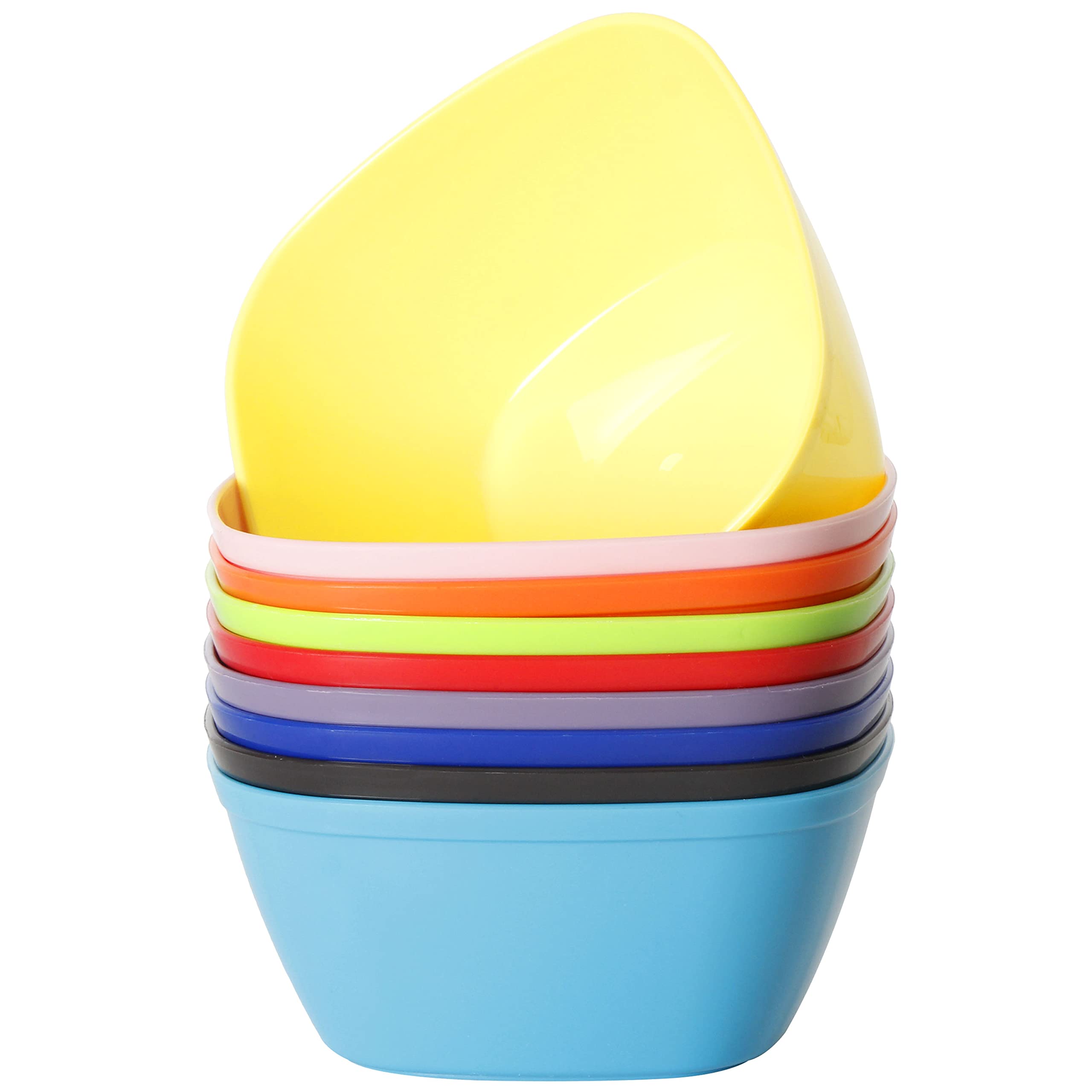 Youngever 9 Pack 12 Ounce Plastic Bowls for Snacks and Kids - Set of 9 Rainbow Colors