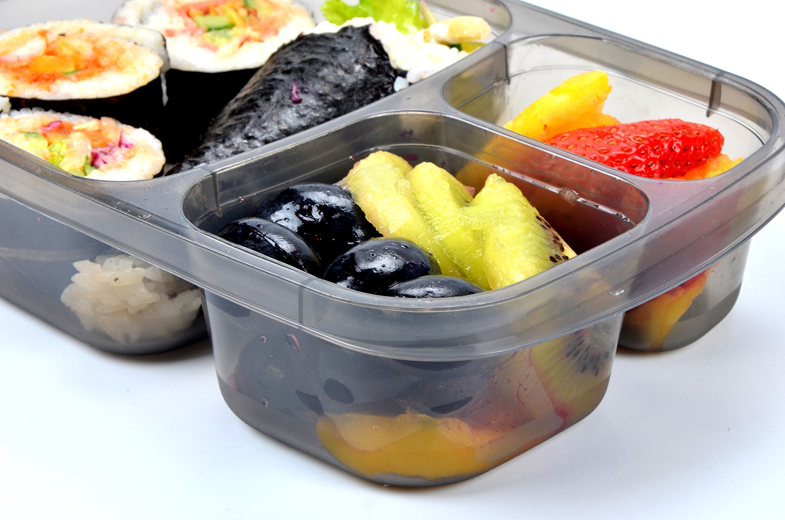 Youngever 8 Pack Bento Lunch Box, Meal Prep Containers, Reusable Plastic Divided Food Storage Container Boxes