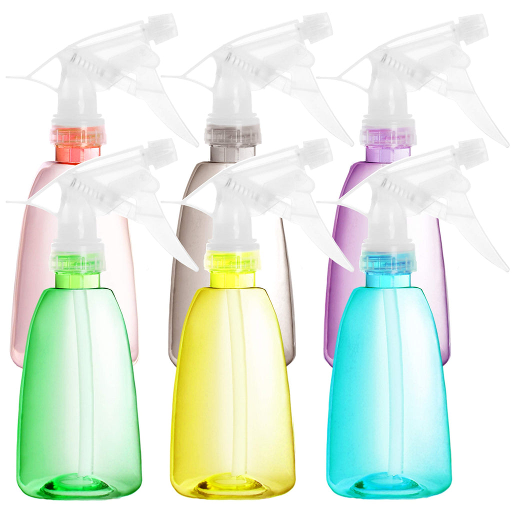 Youngever 6 Pack Empty Plastic Spray Bottles, Spray Bottles for Hair and Cleaning Solutions in 6 Colors