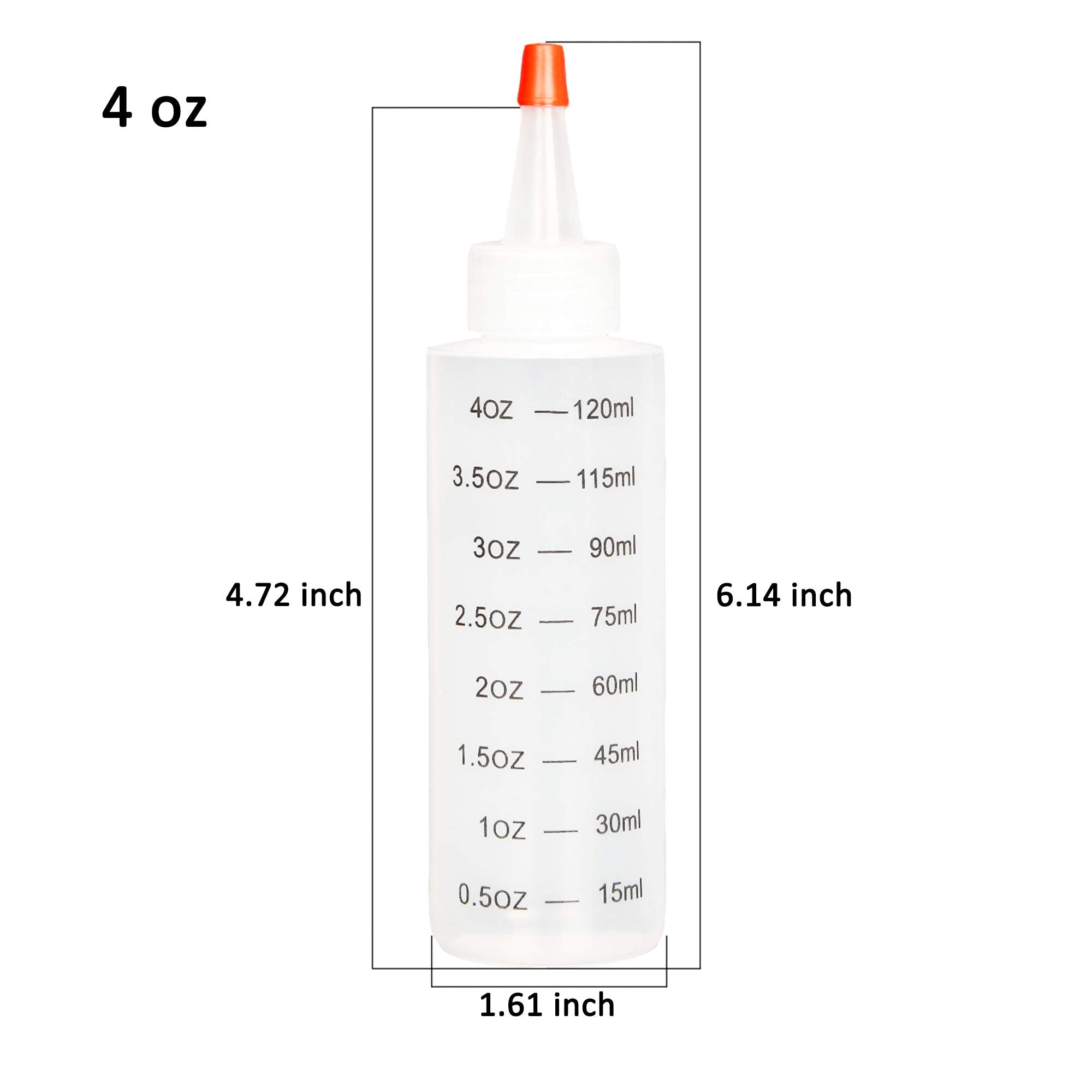 Youngever Set of 16 Plastic Squeeze Condiment Bottles with Tip Cap, HDPE Squeeze Condiment Bottles for Crafts, Food Art, Glue, Henna