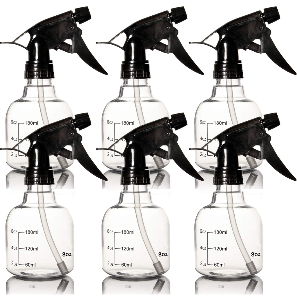 Youngever 6 Pack Empty Plastic Spray Bottles, Spray Bottles for Hair and Cleaning Solutions in 3 Colors