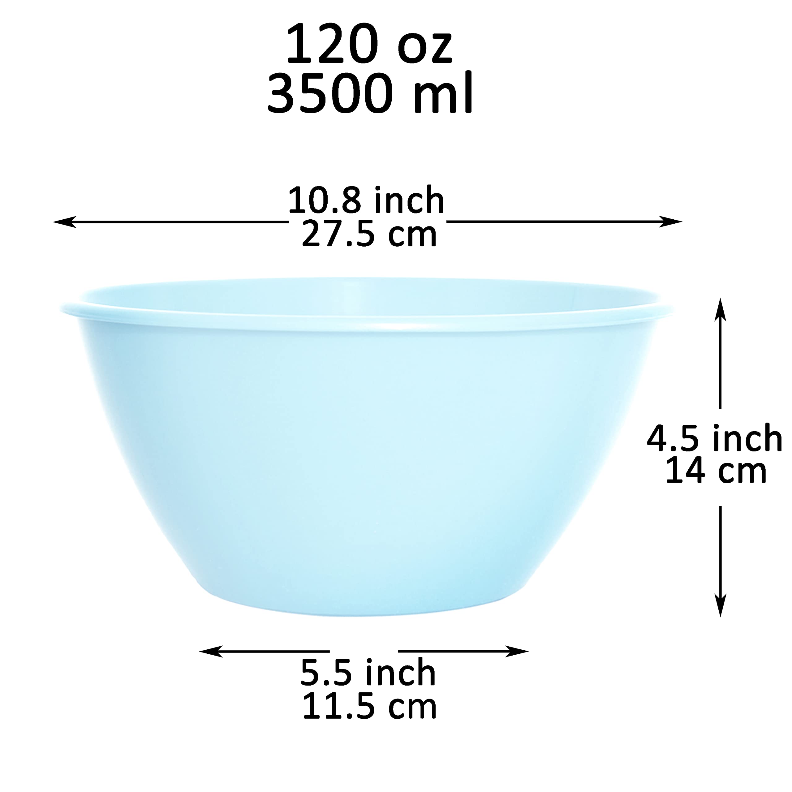 Youngever 11 inch 120 Ounce Plastic Mixing and Serving Bowls, Large Popcorn Bowls, Salad Bowls, Chip and Dip Serving Bowls, Set of 9